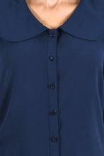 Cargar imagen en el visor de la galería, Blusa Ordonez Azul Navy
