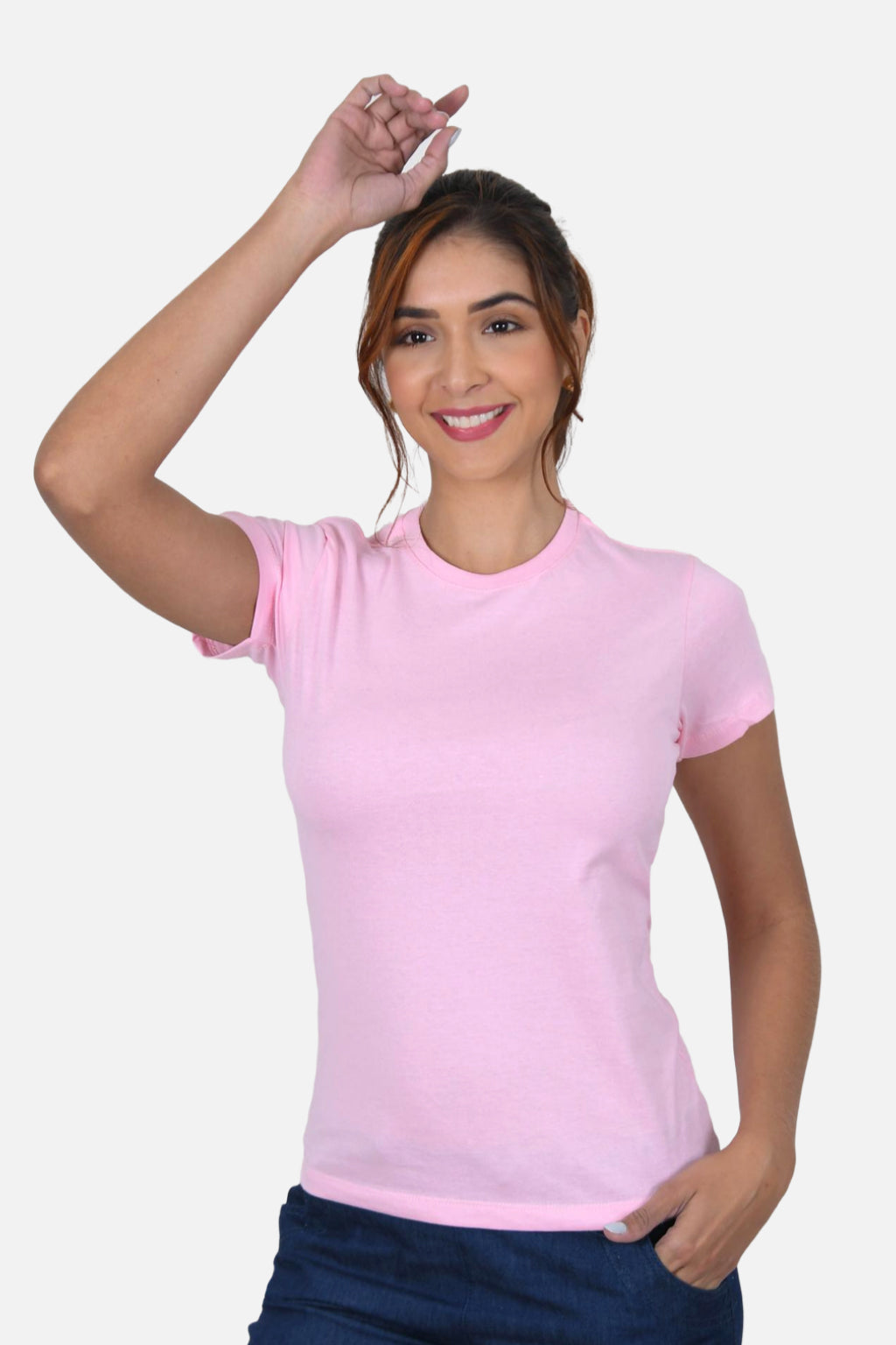 Camiseta Mujer Cuello Redondo Rosada