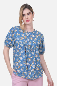 Blusa Selene Azul Hortencia