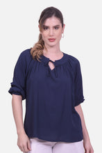 Cargar imagen en el visor de la galería, Blusa Zelie Azul Navy
