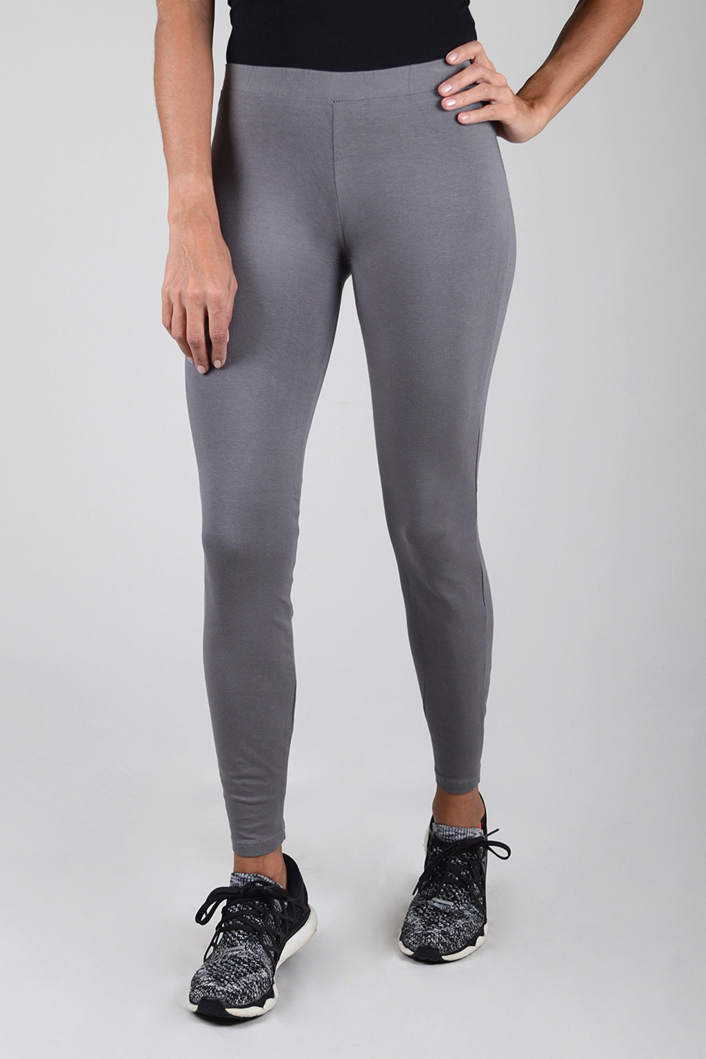 Leggings Bota Tubo Gris Oscuro