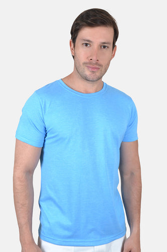 Camiseta Hombre Cuello Redondo Delgado Cielo Jaspe