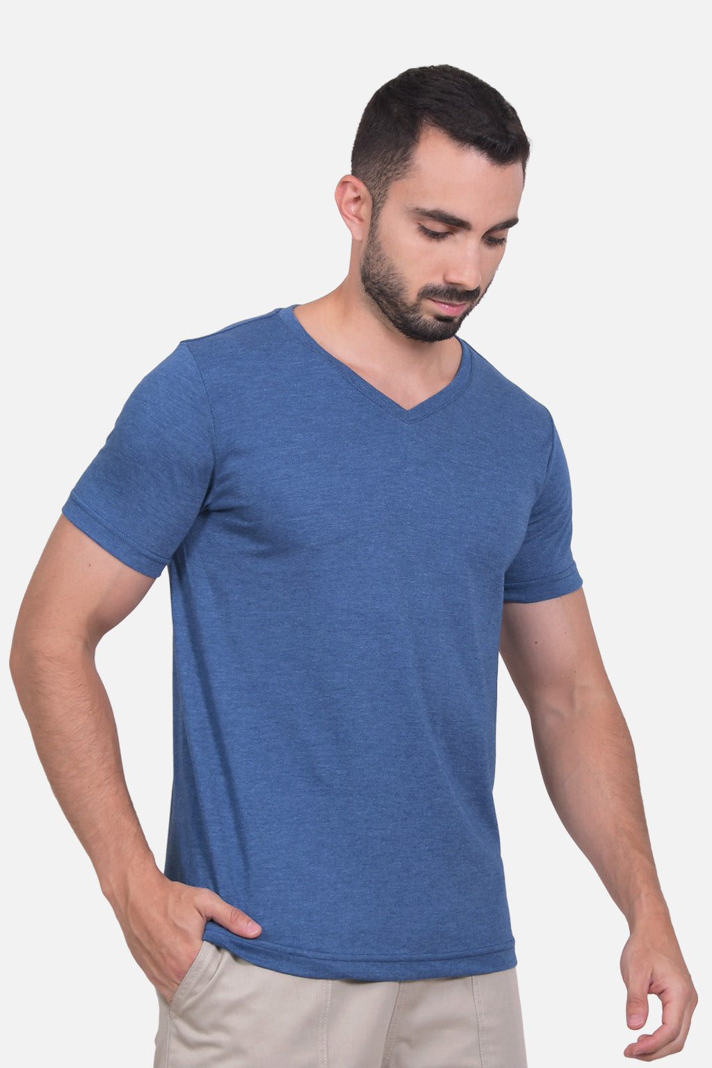 Camiseta Hombre Azul Jaspe 