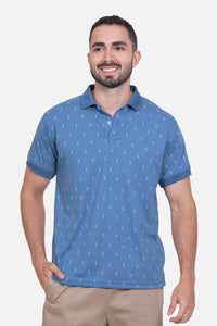 Polo Estampada Teo Indigo