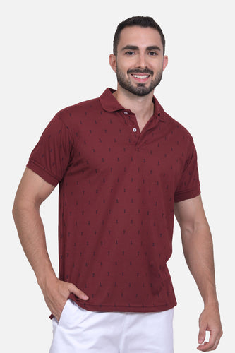 Polo Estampada Teo Vinotinto