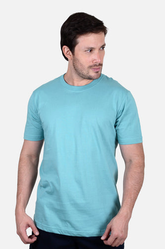 Camiseta Hombre Cuello Doble Menta