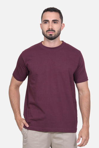 Camiseta Hombre Cuello Doble Vinotinto