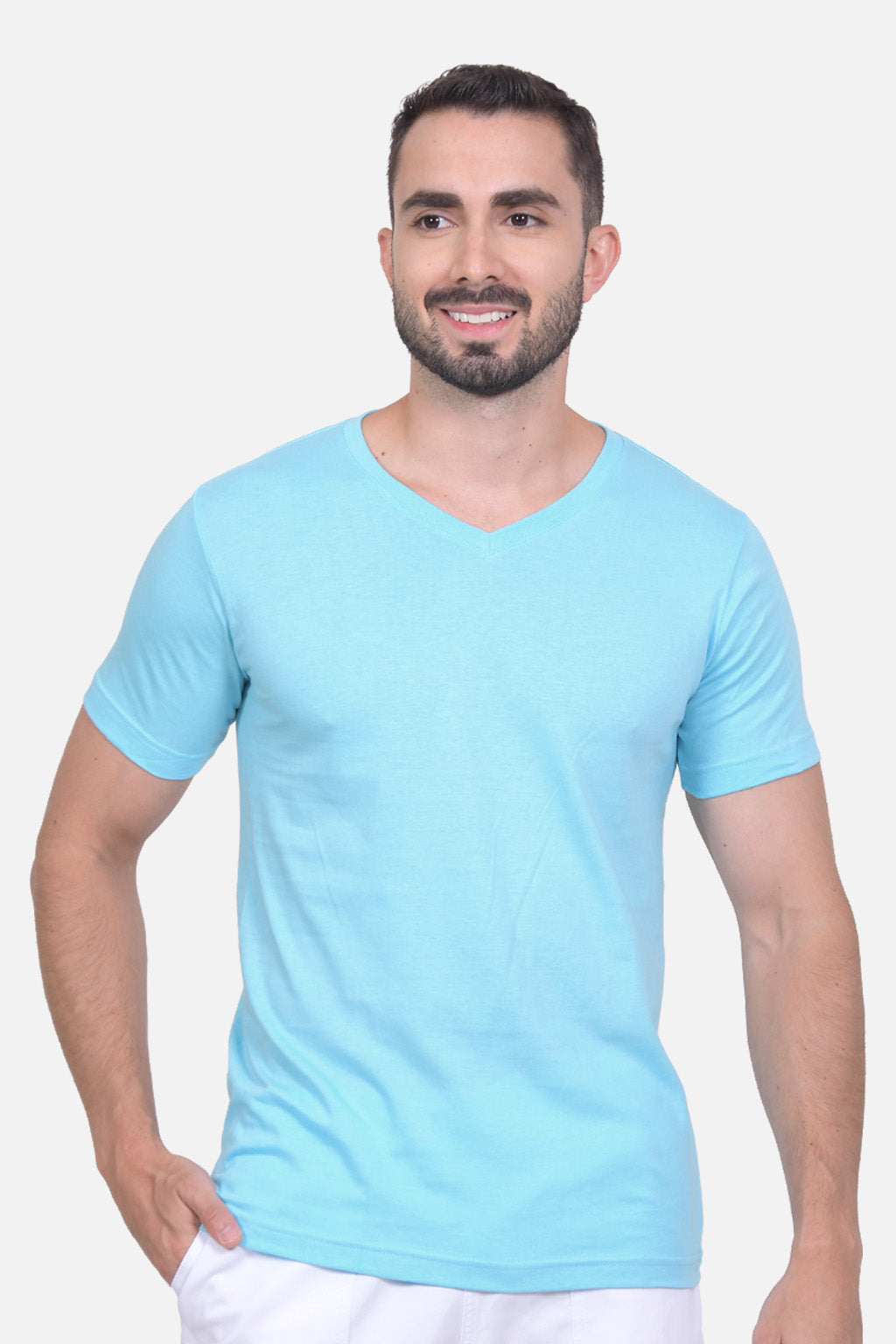 Camiseta Hombre Cuello V Agua