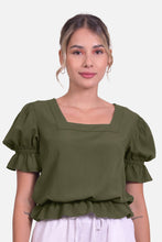 Cargar imagen en el visor de la galería, Blusa Tokio Verde Militar
