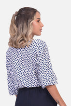 Cargar imagen en el visor de la galería, Blusa Shantou Azul Navy
